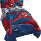 Marvel Spiderman Burst 4 Piece Twin Bed Set - Includes Reversible Comforter & Sheet Set – Bedding