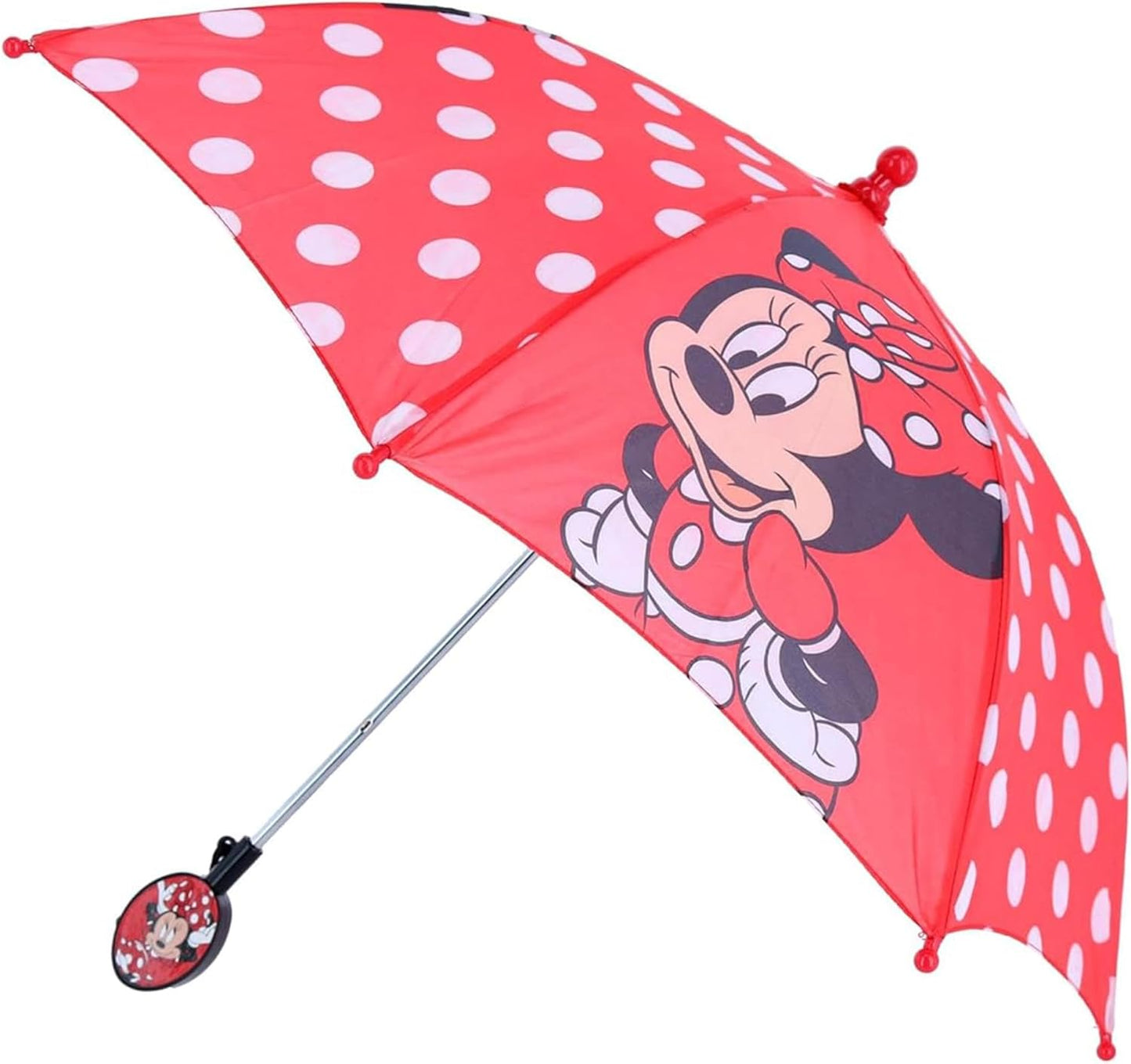 Minnie Mouse Red Kids Stick Umbrella with Clamshell Handle 21"