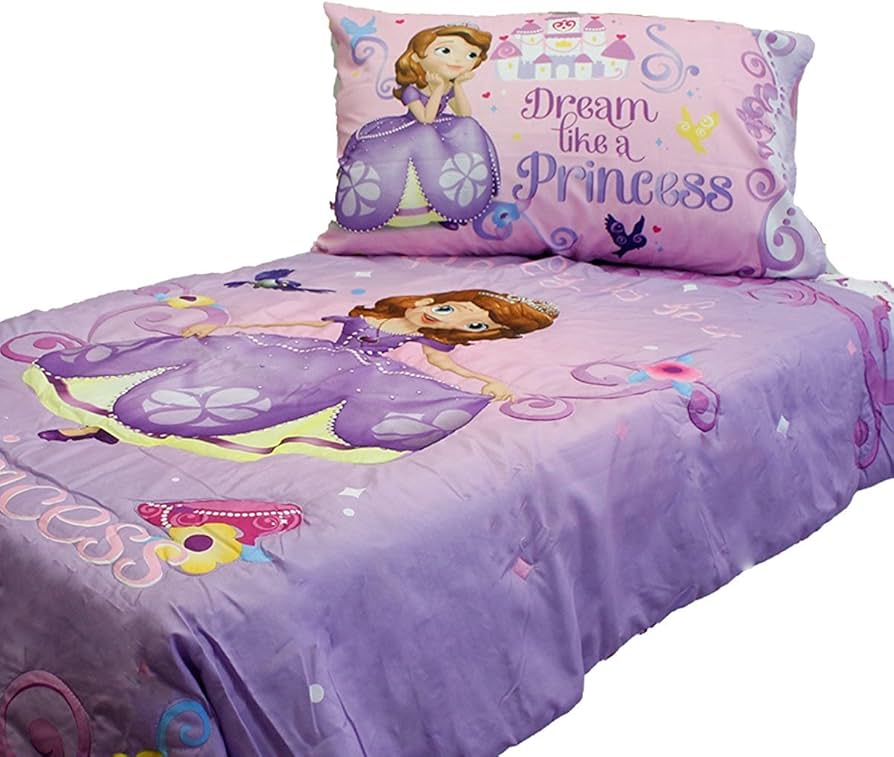 Sofia First Princess Scrolls 4 Piece Toddler or Crib Size Bedding Set