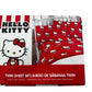 Hello Kitty Twin Size Sheet Set 3 Pieces "Classic Girl In Red" Red Kids Set