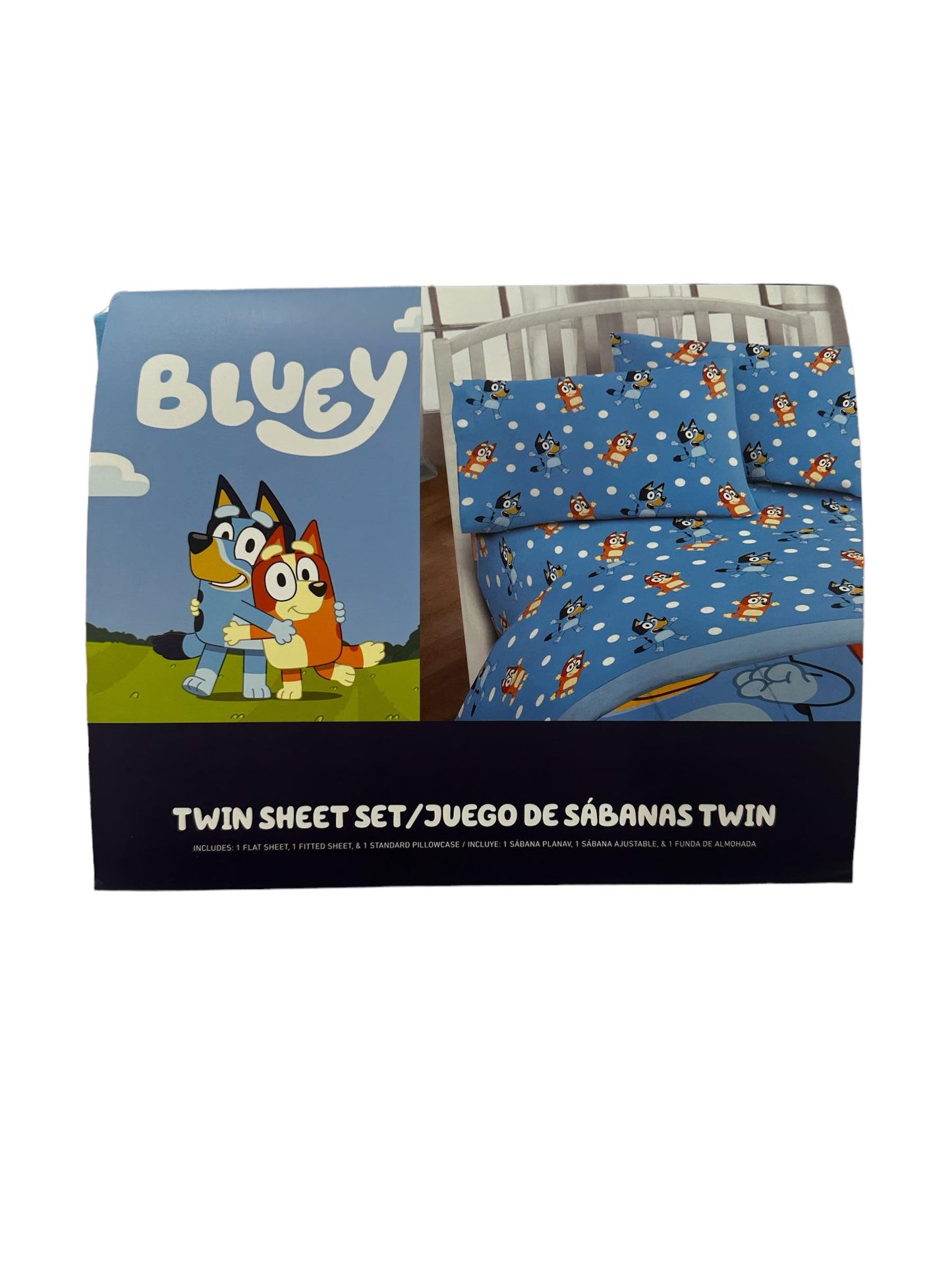 Bluey "Blue Polka Dots" Twin Size Sheet Set 3 Pieces Kids Set