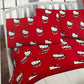 Hello Kitty Twin Size Sheet Set 3 Pieces "Classic Girl In Red" Red Kids Set