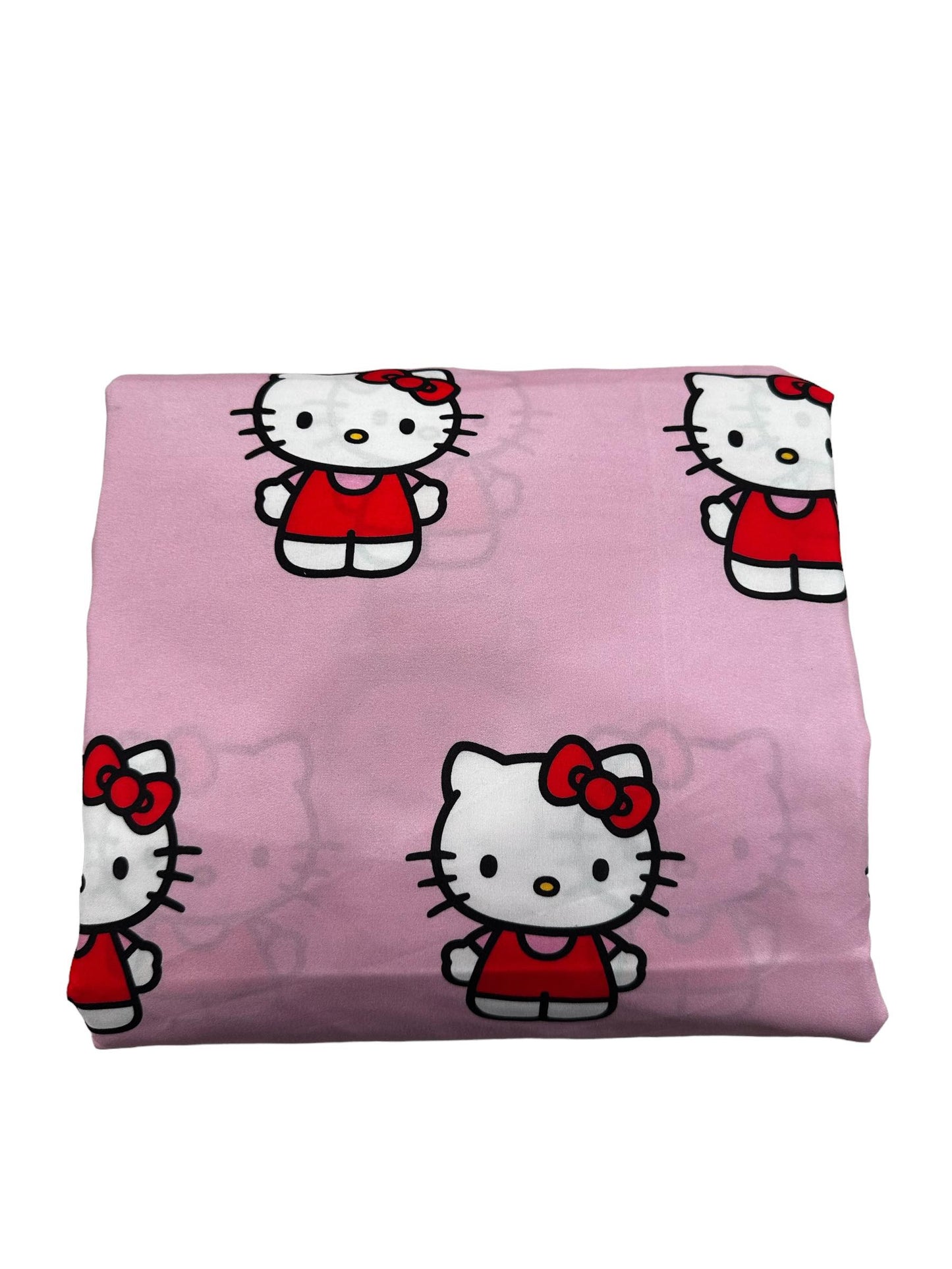 Hello Kitty Twin Size Sheet Set 3 Pieces "Classic Girl In Red" Pink Kids Set