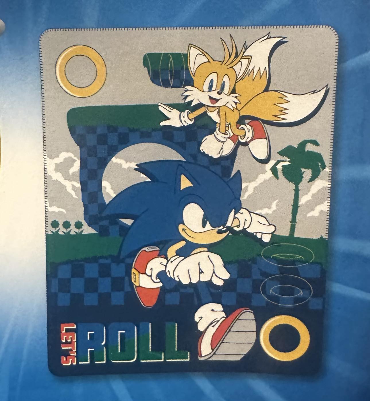 Sonic The Hedgehog Super Soft Fleece Throw 40"x50" Kids Blanket "Let's Roll"
