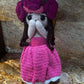Unique Handmade Crocheted Hot Pink Dress Doll Flower Bouquet