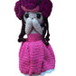 Unique Handmade Crocheted Hot Pink Dress Doll Flower Bouquet