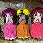 Unique Handmade Crocheted Dark Blue Dress Doll Flower Bouquet