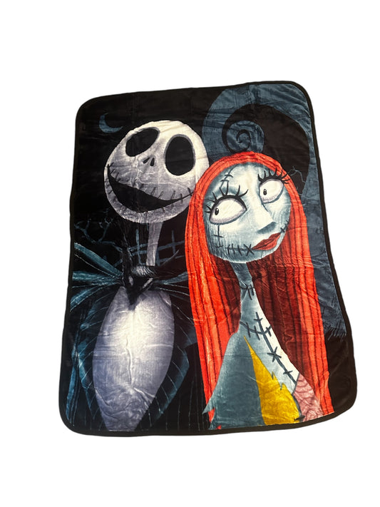 Nightmare Before Christmas Twin Plush Blanket Super Soft "Jack & Sally"