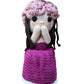 Unique Handmade Crocheted Magenta Dress Doll Flower Bouquet