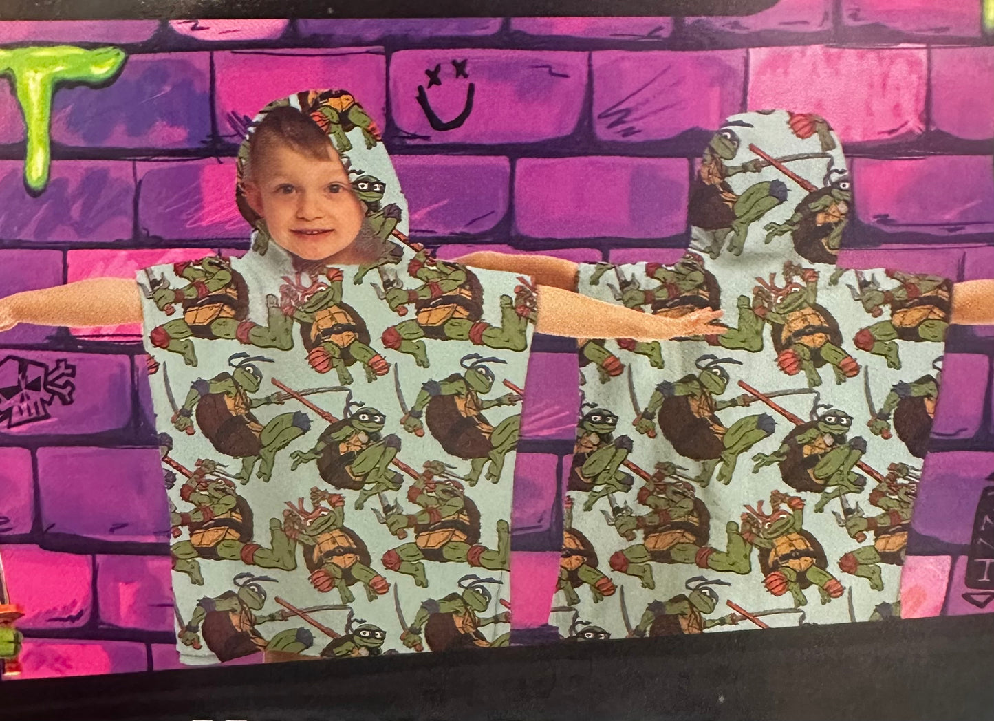 Teenage Mutant Ninja Turtles TMNT - Hooded Kids Towel Poncho "Crime Fighters"