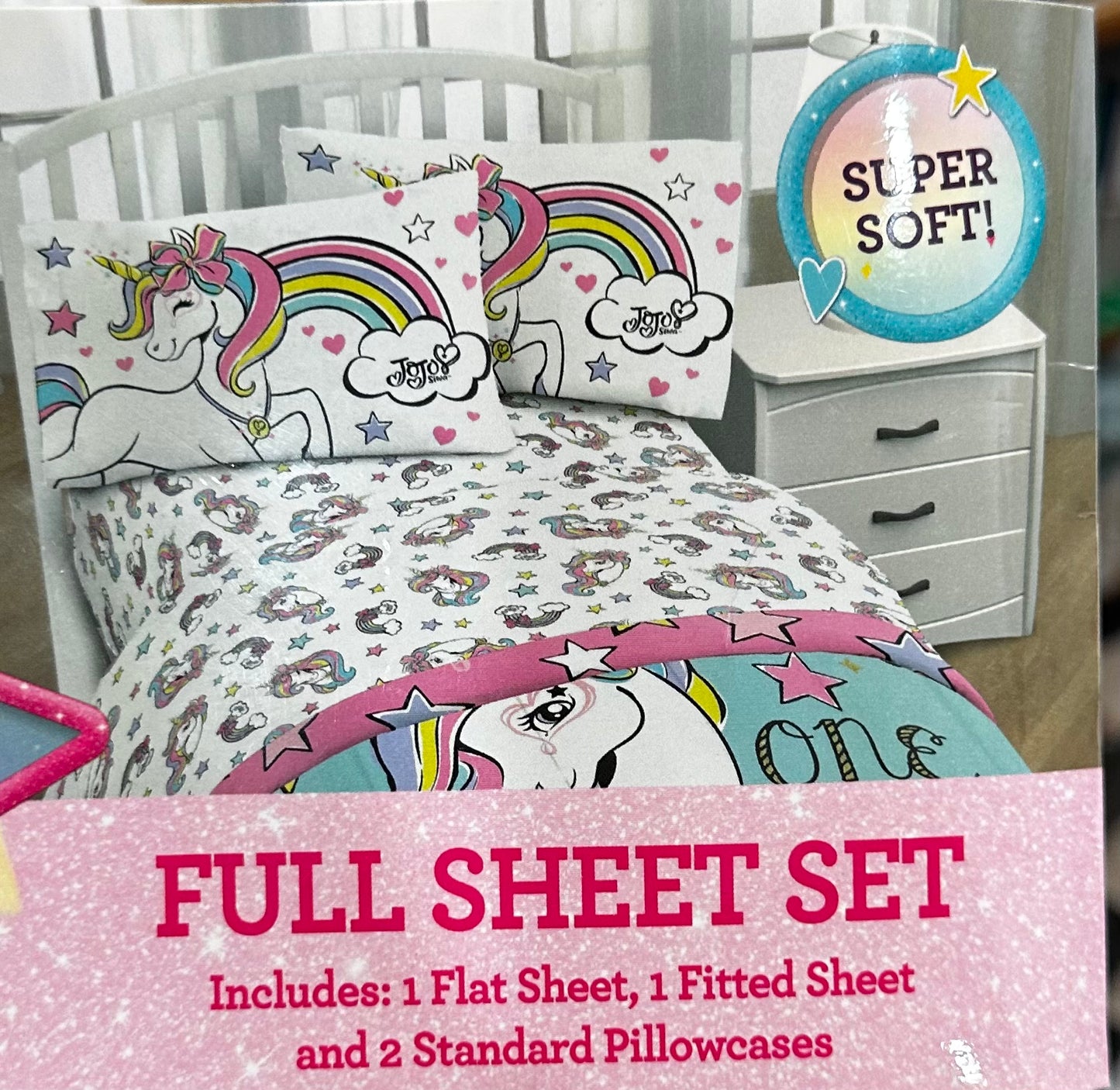 Nick Jr. Jojo Siwa Believe in Unicorns Full Size Sheet Set
