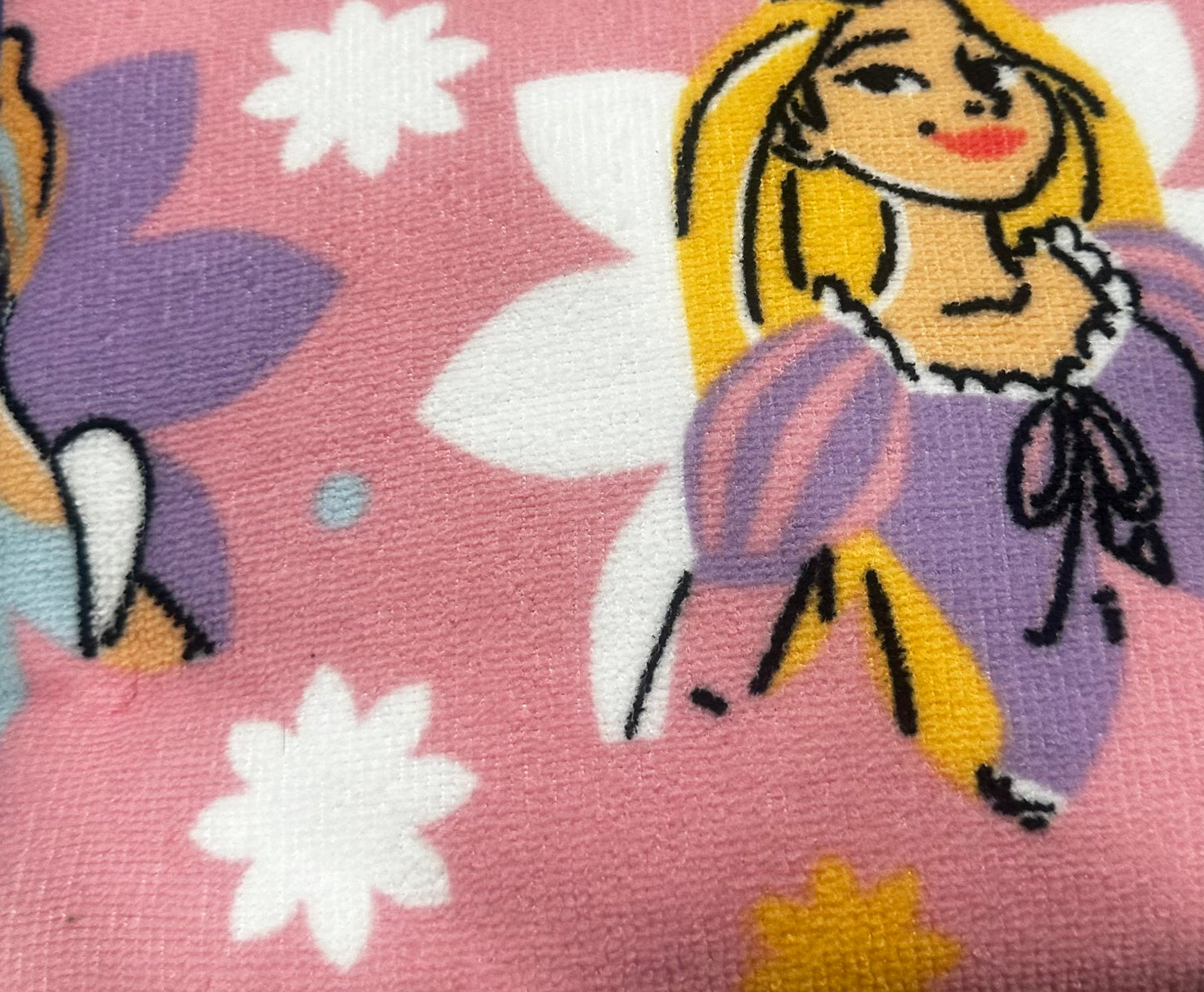 Princess - Hooded Kids Towel Poncho "Floral Royal Girls"