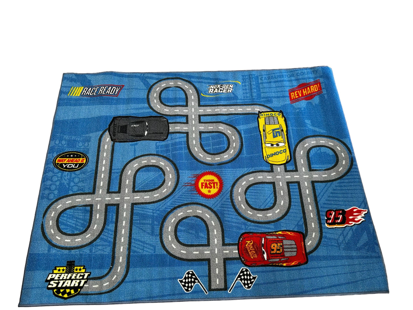 Disney Cars Kids Area Rug Room Decor 52" x 68" Non Skid Play Mat
