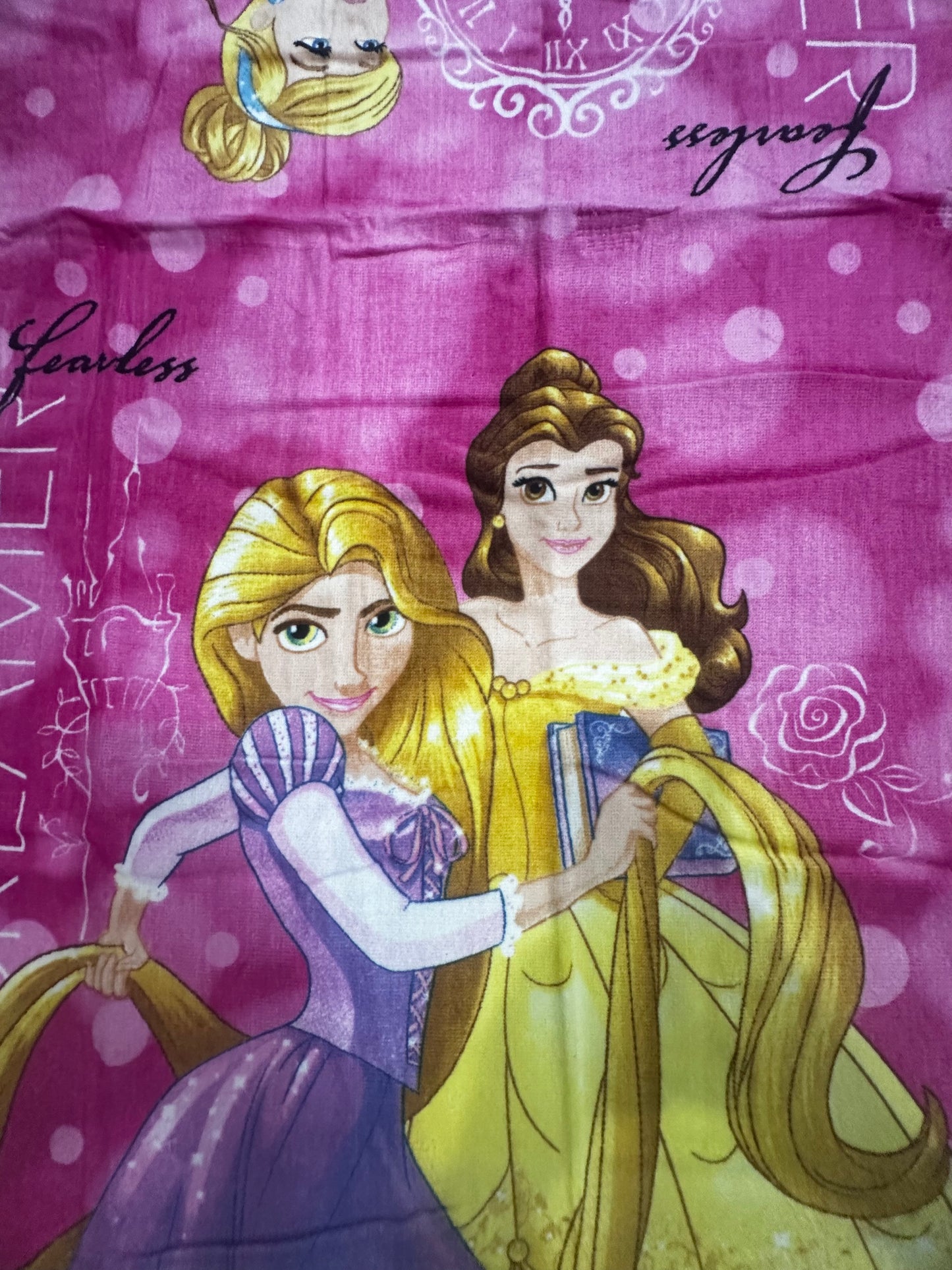 Disney Princess 3 Pieces Bath 100% Cotton Kids Towel Set