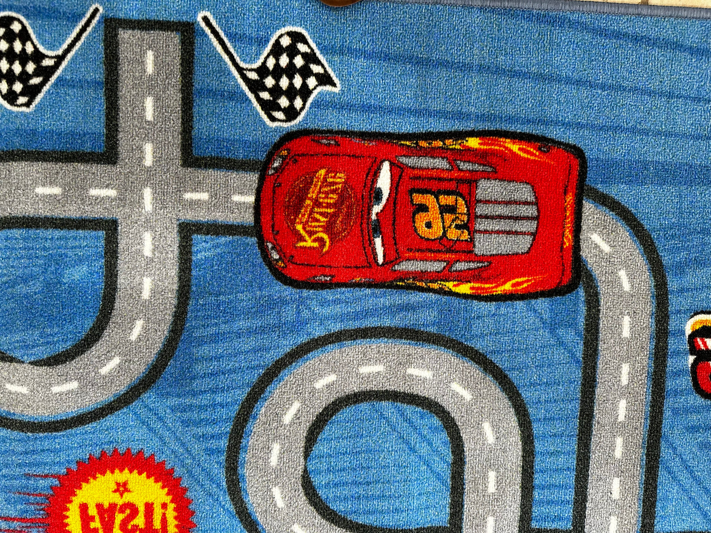 Disney Cars Kids Area Rug Room Decor 52" x 68" Non Skid Play Mat