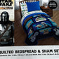 2 Pieces Twin Size Star Wars Mandalorian "Where I Go He Goes" Quilted Bedspread & Pillow Sham Set
