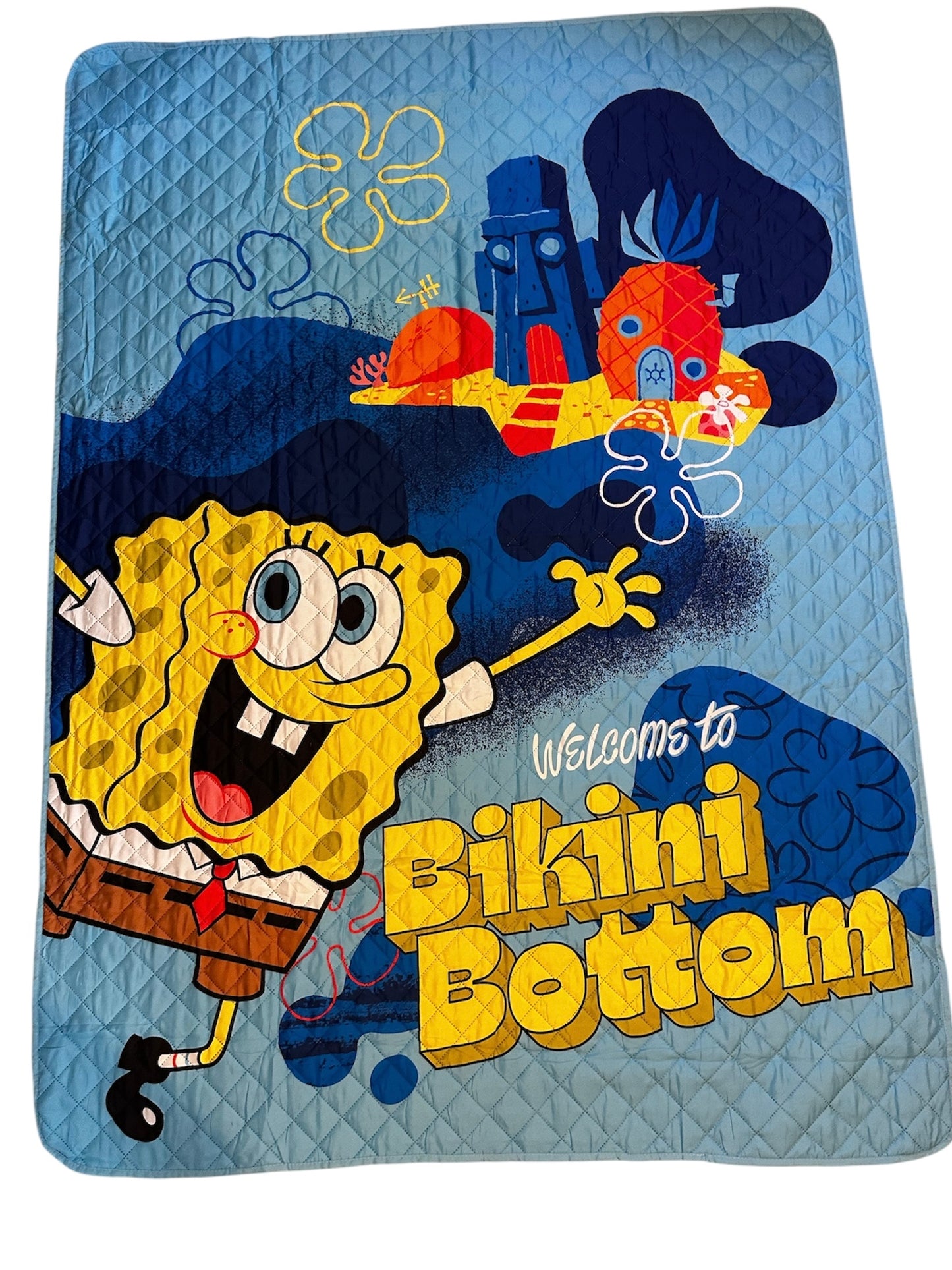 Spongebob Squarepants "Bikini Bottom" Twin Quilted Bedspread Only