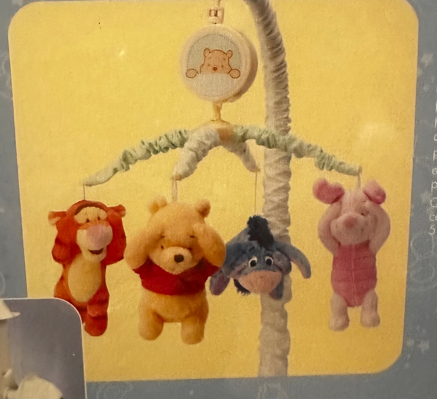 Peek a Boo Disney Winnie The Pooh Tan, Green, Red Musical Mobile