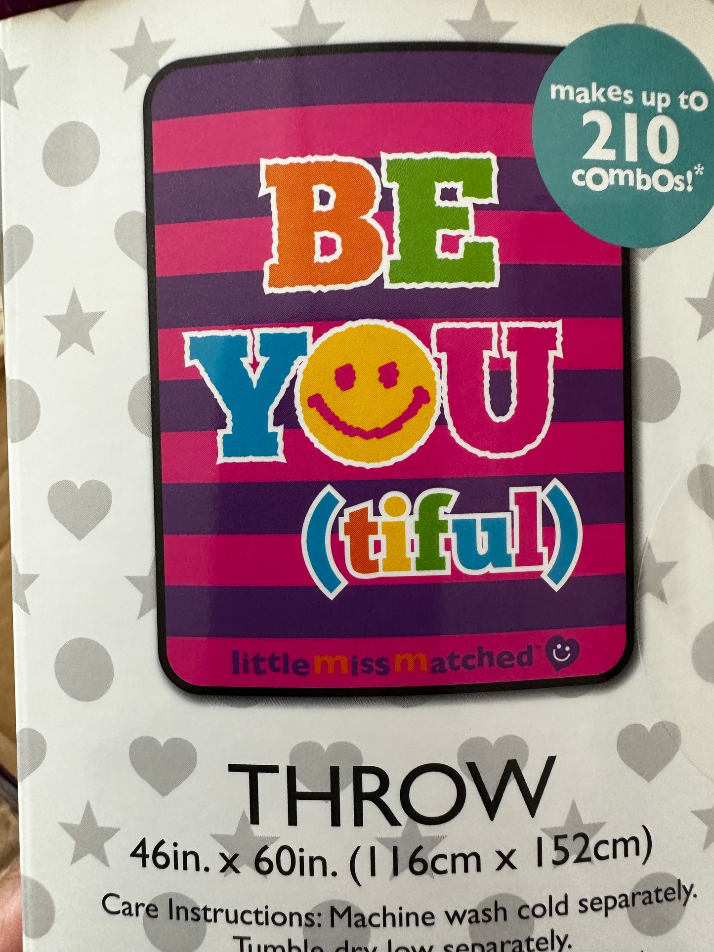 Little Miss Matched Super Soft Kids Throw Blanket 46" x 60" Be You (tiful)