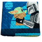 2 Pieces Twin Size Star Wars Mandalorian "Where I Go He Goes" Quilted Bedspread & Pillow Sham Set