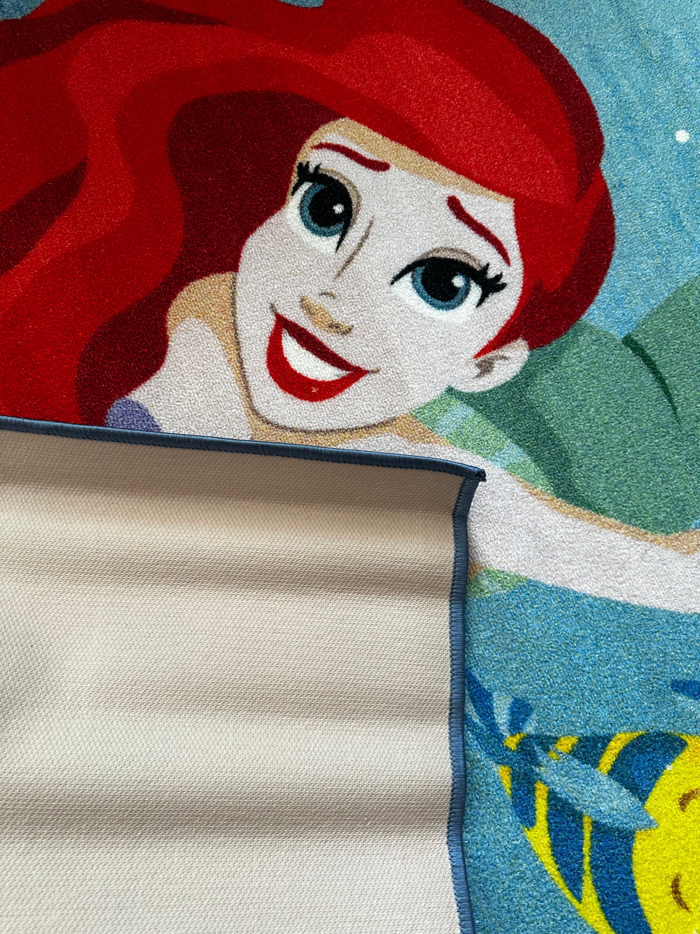 Ariel Little Mermaid "Make Your Own Music" Kids Area Rug Room Decor 52" x 68" Non Skid Play Mat