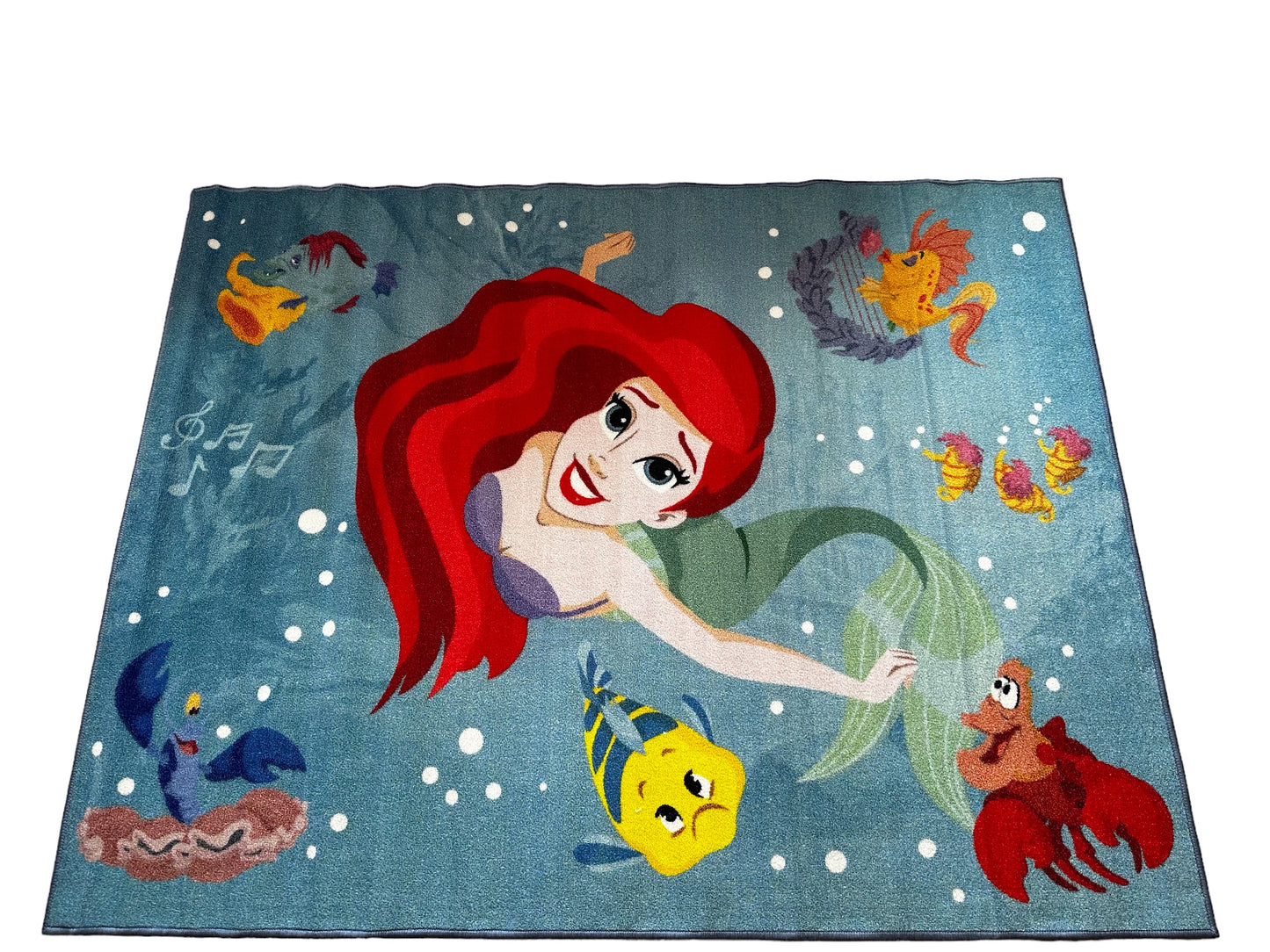 Ariel Little Mermaid "Make Your Own Music" Kids Area Rug Room Decor 52" x 68" Non Skid Play Mat