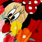 Minnie Mouse Flower Icon Twin Sized 60"x80" Plush Raschel Blanket