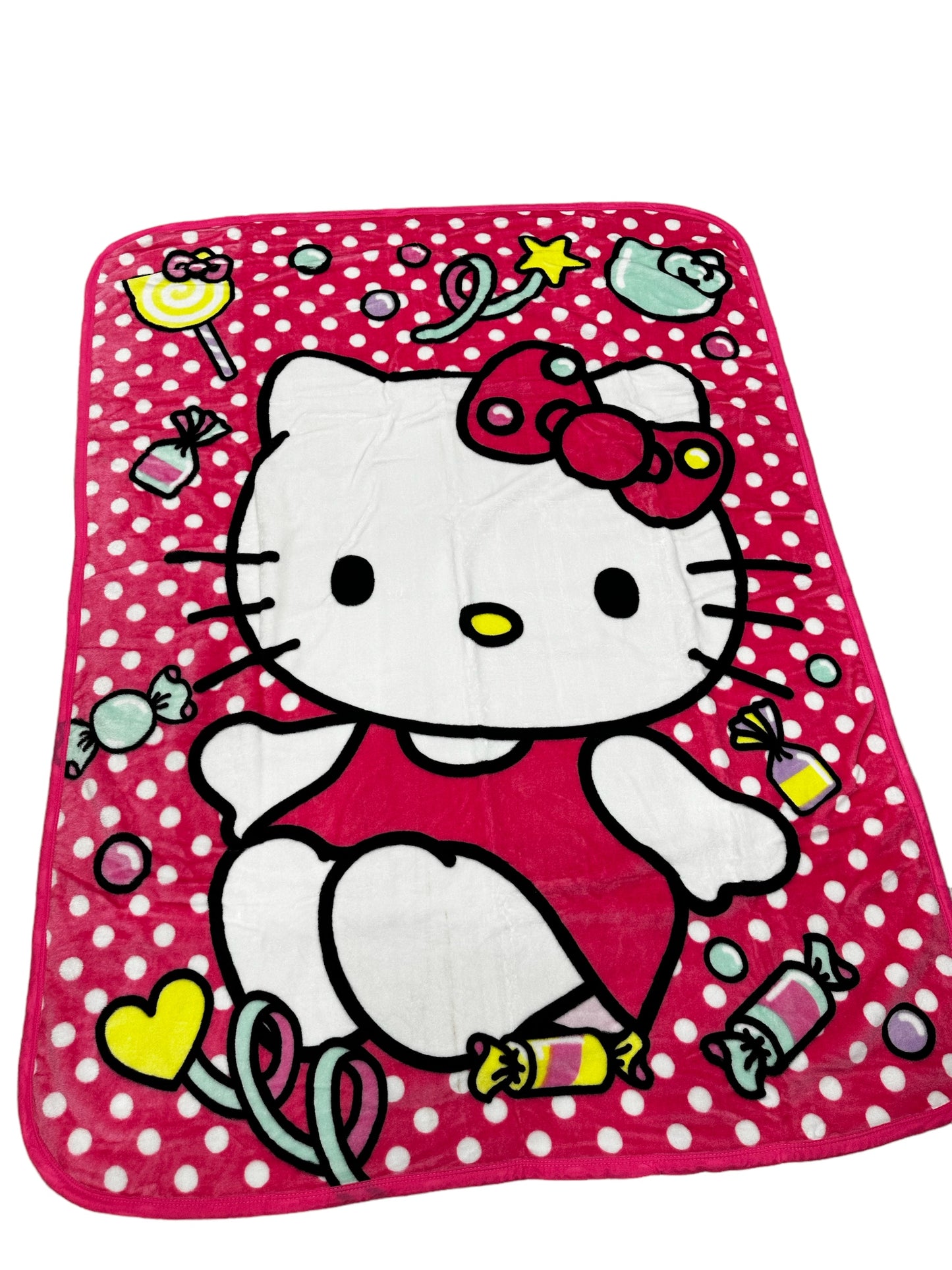 Hello Kitty Polka Dot Twin 60"x80" Extra Soft Plush Blanket
