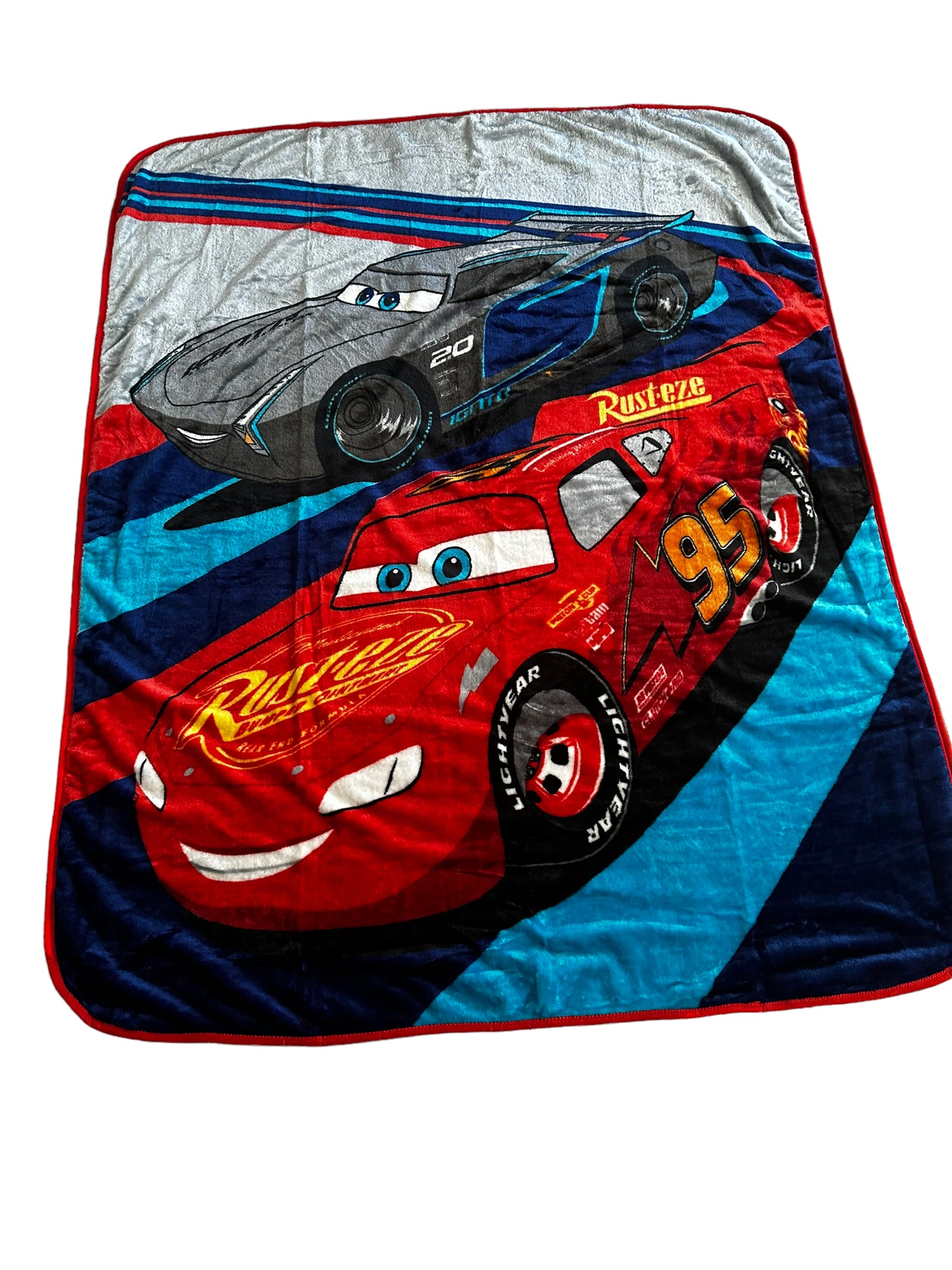 Cars Soft Plush 60"x80" Twin Size Blanket "Winning At Full Speed"