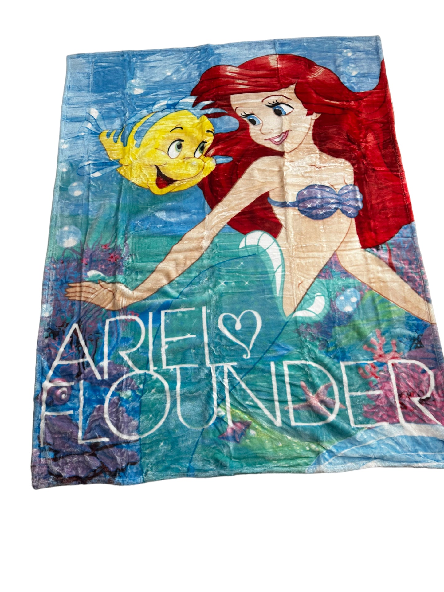 Ariel Little Mermaid Cloud Touch Plush 60"x80" Twin Size Blanket