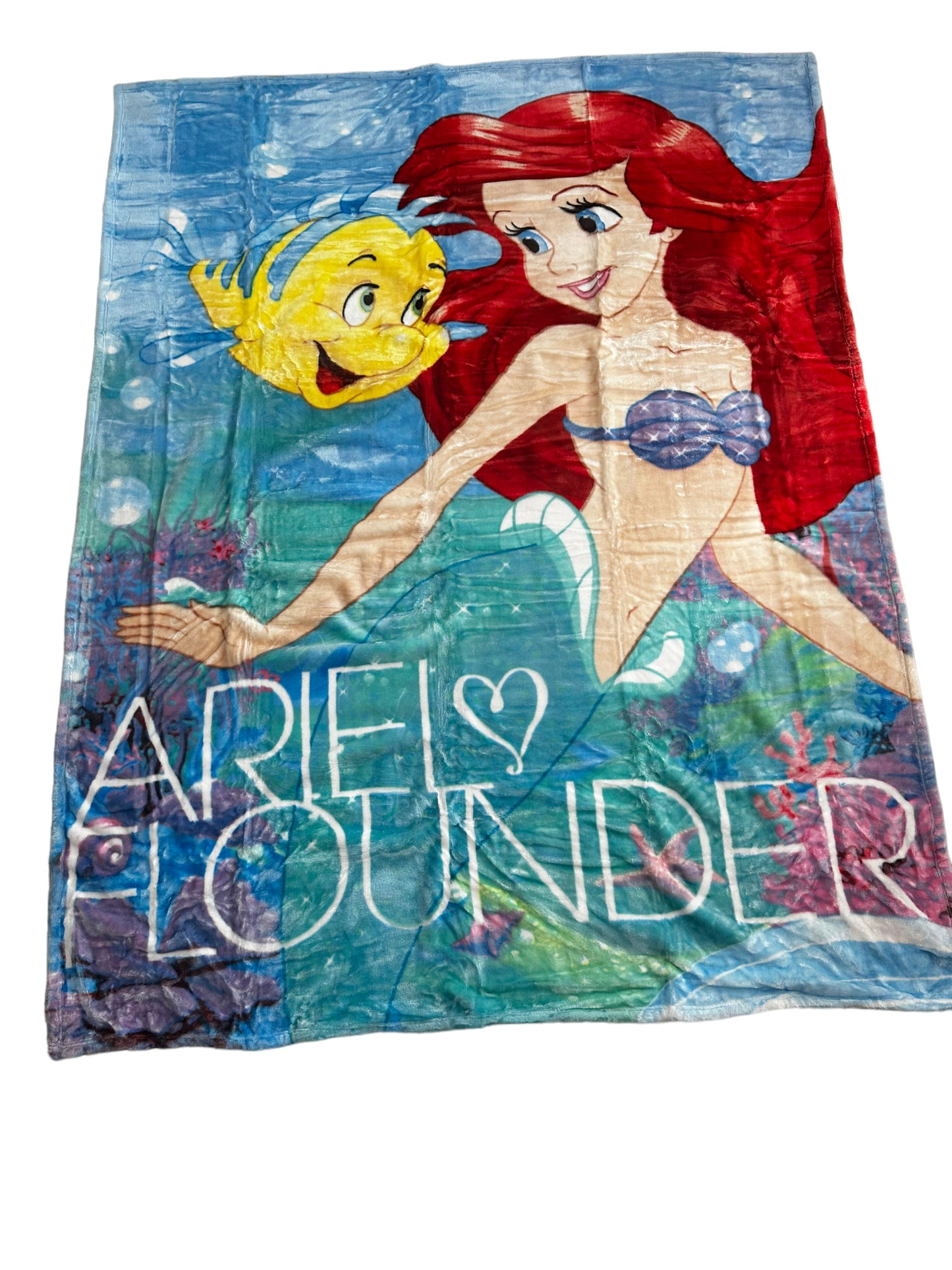Ariel Little Mermaid Cloud Touch Plush 60"x80" Twin Size Blanket