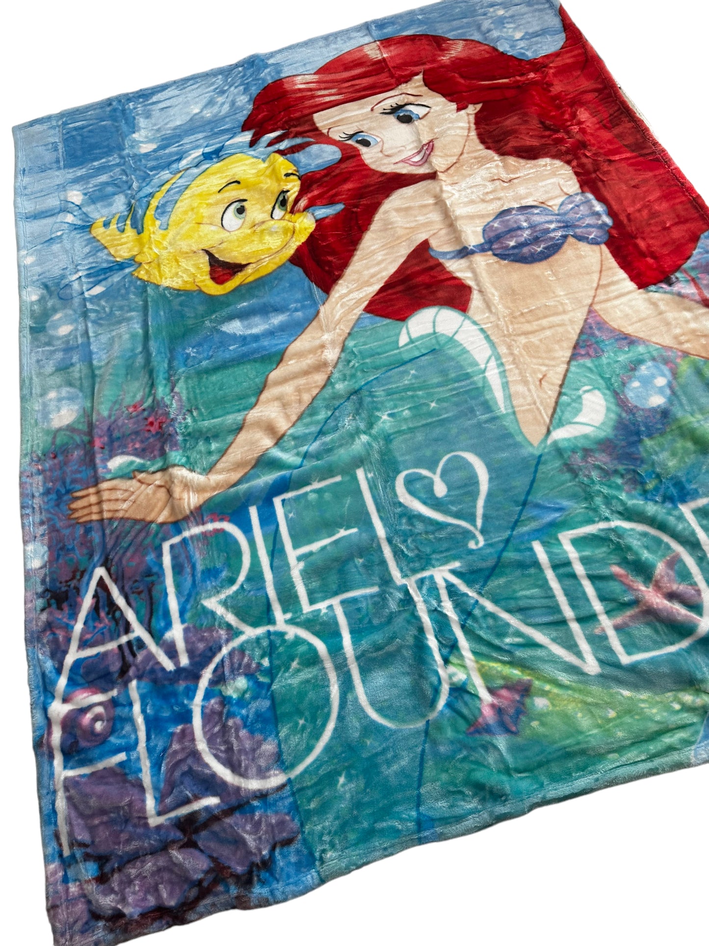 Ariel Little Mermaid Cloud Touch Plush 60"x80" Twin Size Blanket