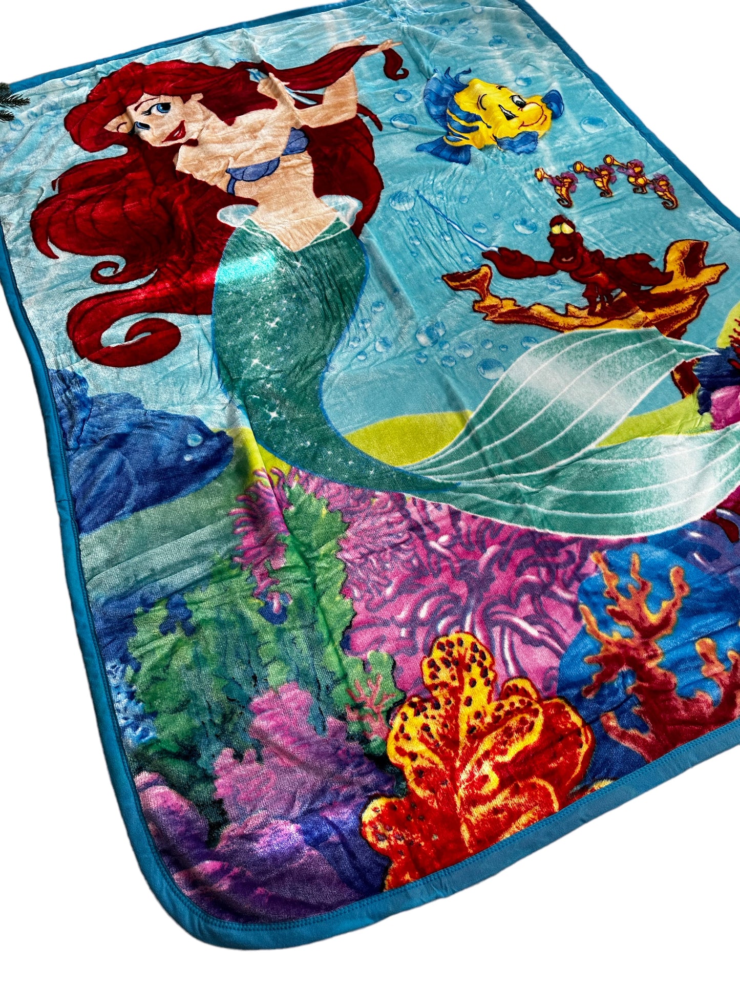 Seaside Ariel Little Mermaid Extra Soft Plush 60"x80" Twin Size Blanket