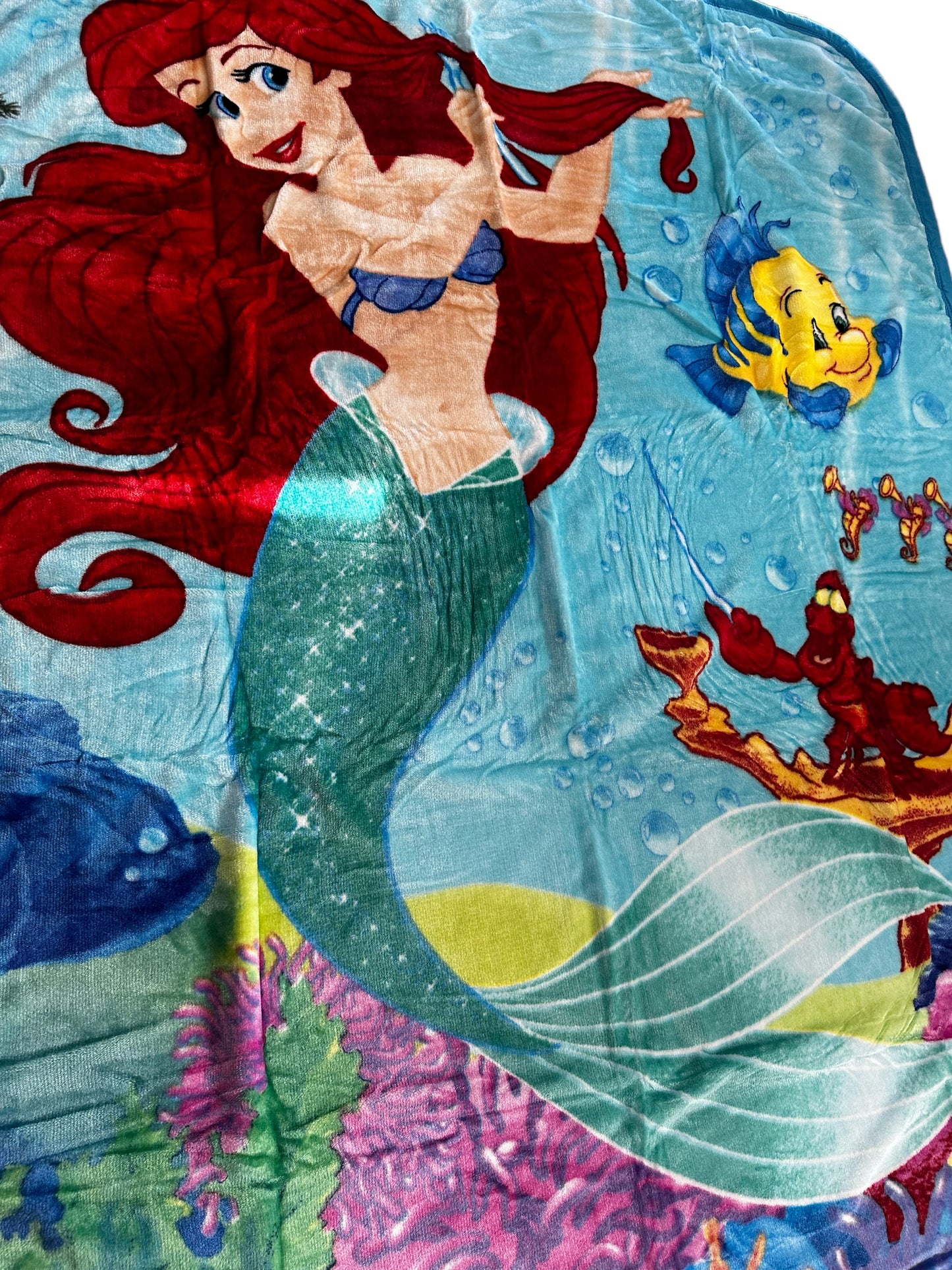 Seaside Ariel Little Mermaid Extra Soft Plush 60"x80" Twin Size Blanket
