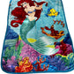 Seaside Ariel Little Mermaid Extra Soft Plush 60"x80" Twin Size Blanket