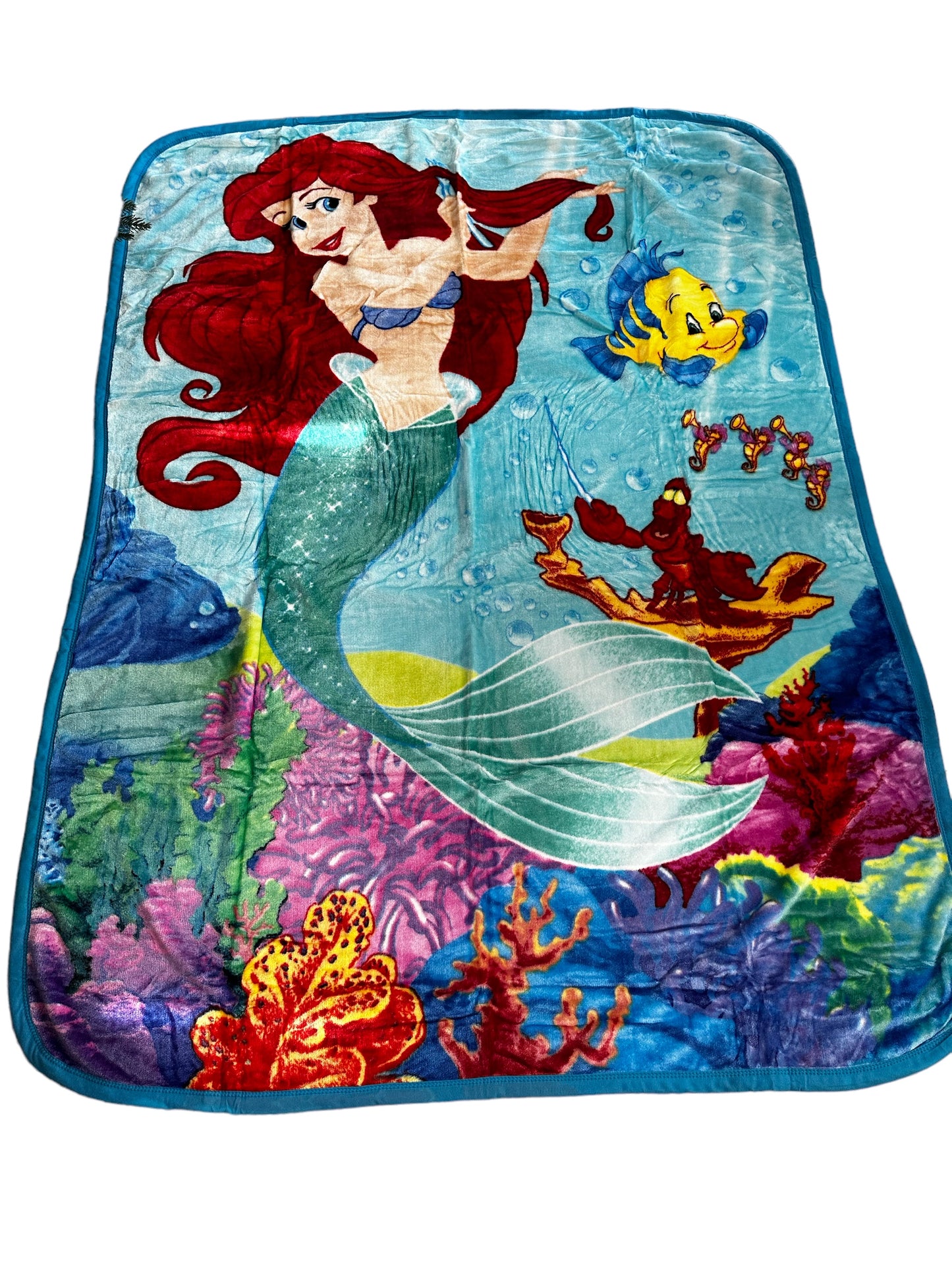 Seaside Ariel Little Mermaid Extra Soft Plush 60"x80" Twin Size Blanket