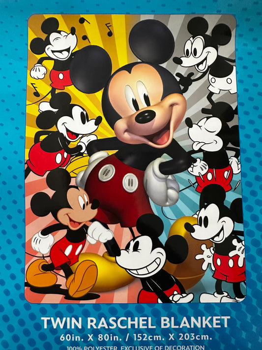 Mickey Changing Faces Super Soft Twin Size Plush Blanket 60"x80"