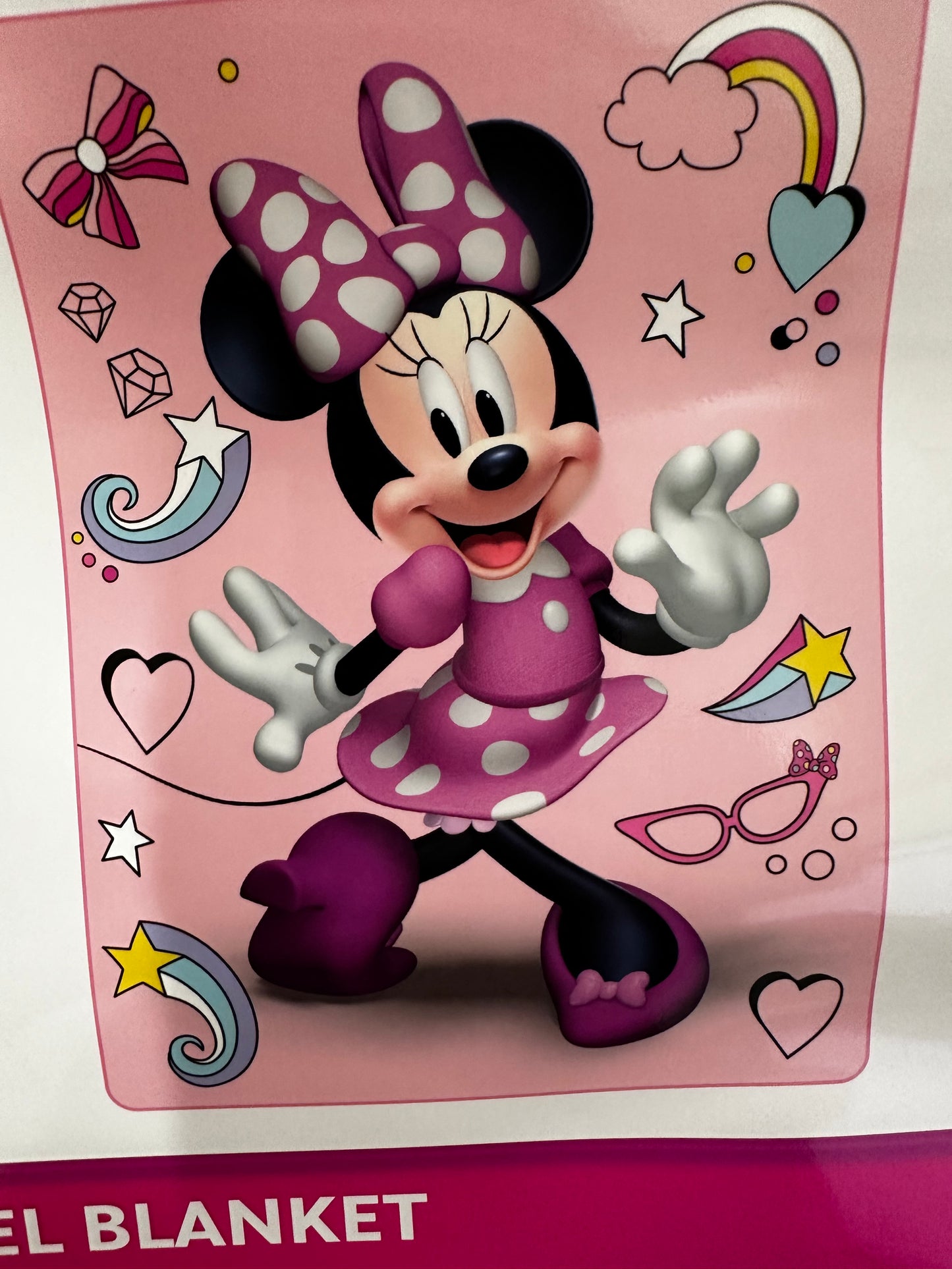 Minnie Mouse Shooting Stars Soft Plush Twin Size 60"x80" Plush Blanket