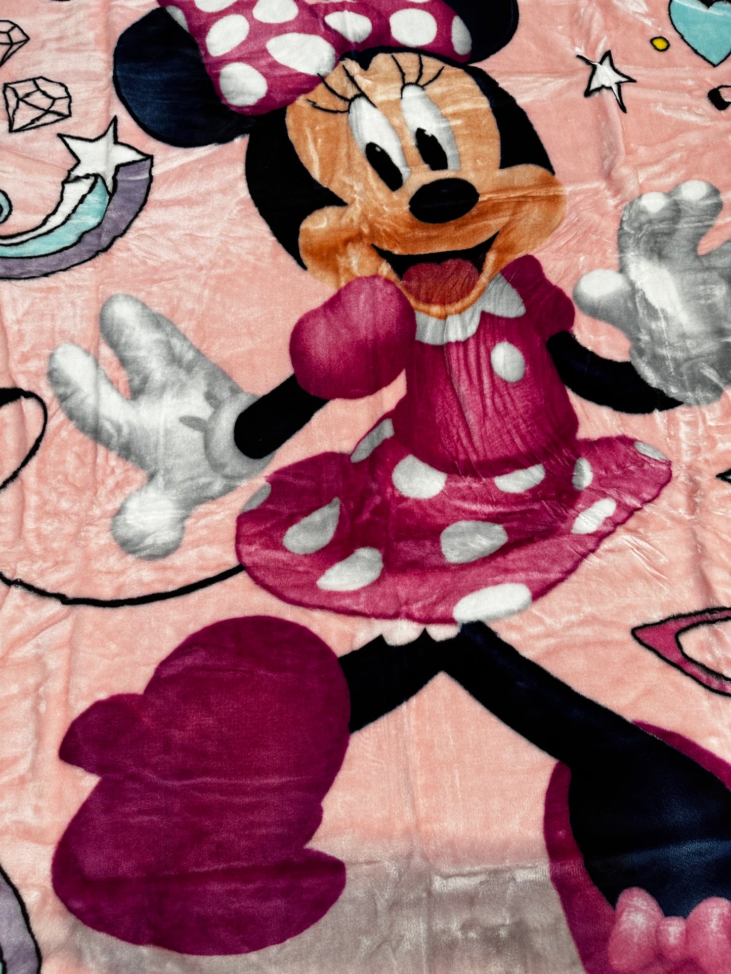 Minnie Mouse Shooting Stars Soft Plush Twin Size 60"x80" Plush Blanket