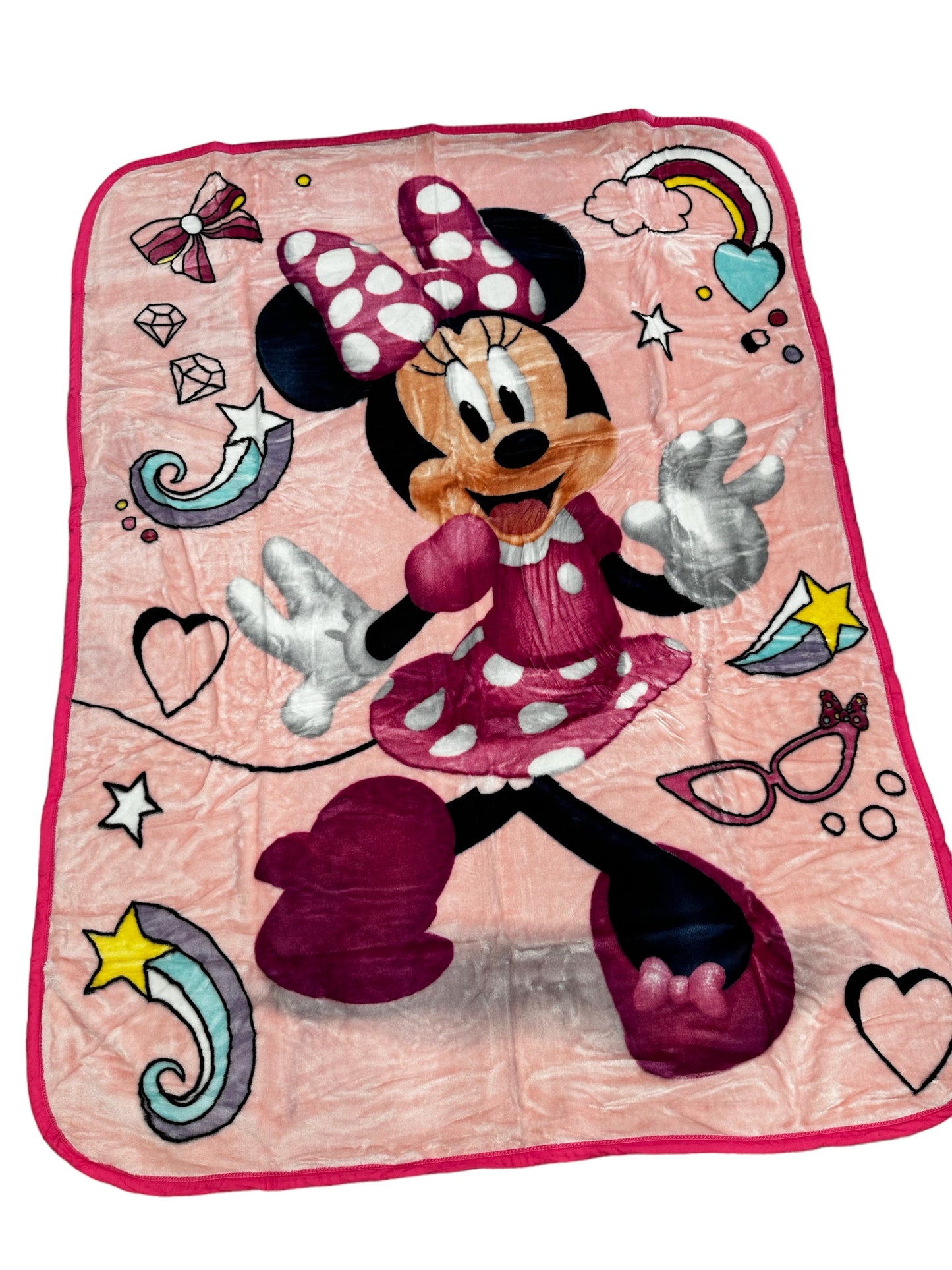 Minnie Mouse Shooting Stars Soft Plush Twin Size 60"x80" Plush Blanket