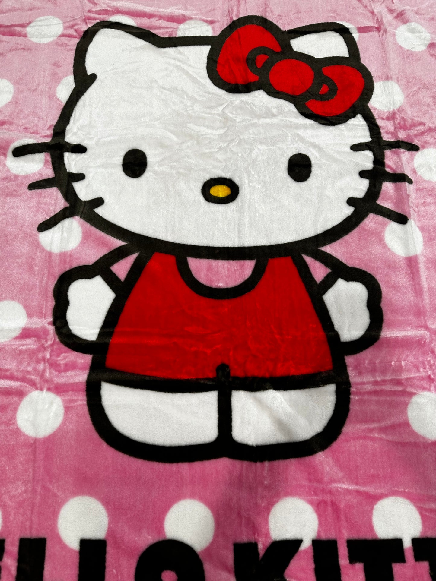 Classic Hello Kitty Polka Dots Twin 60"x80"  Plush Blanket Extra Soft