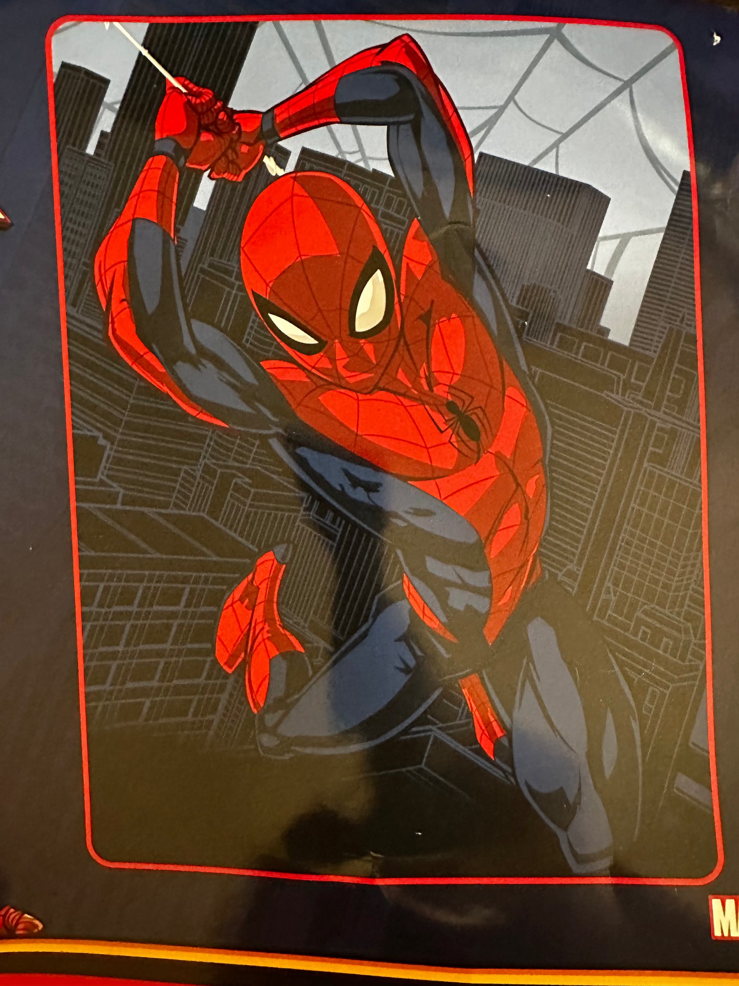 Marvel Spiderman City Swing 60"x80" Size Twin Plush Raschel Blanket