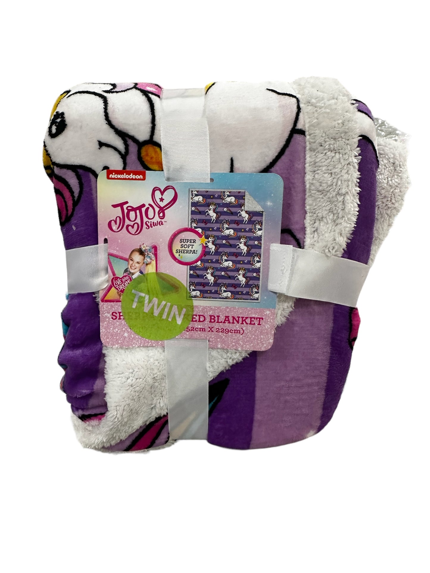 Jojo Siwa Twin Sherpa Backed Blanket Super Soft