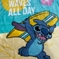 Stitch "Make Waves All Day" Plush 43"x55" Throw Blanket TT