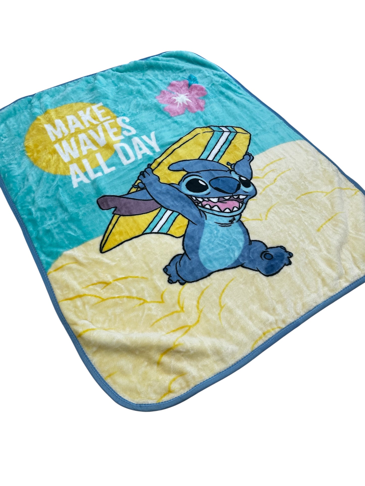Stitch "Make Waves All Day" Plush 43"x55" Throw Blanket TT