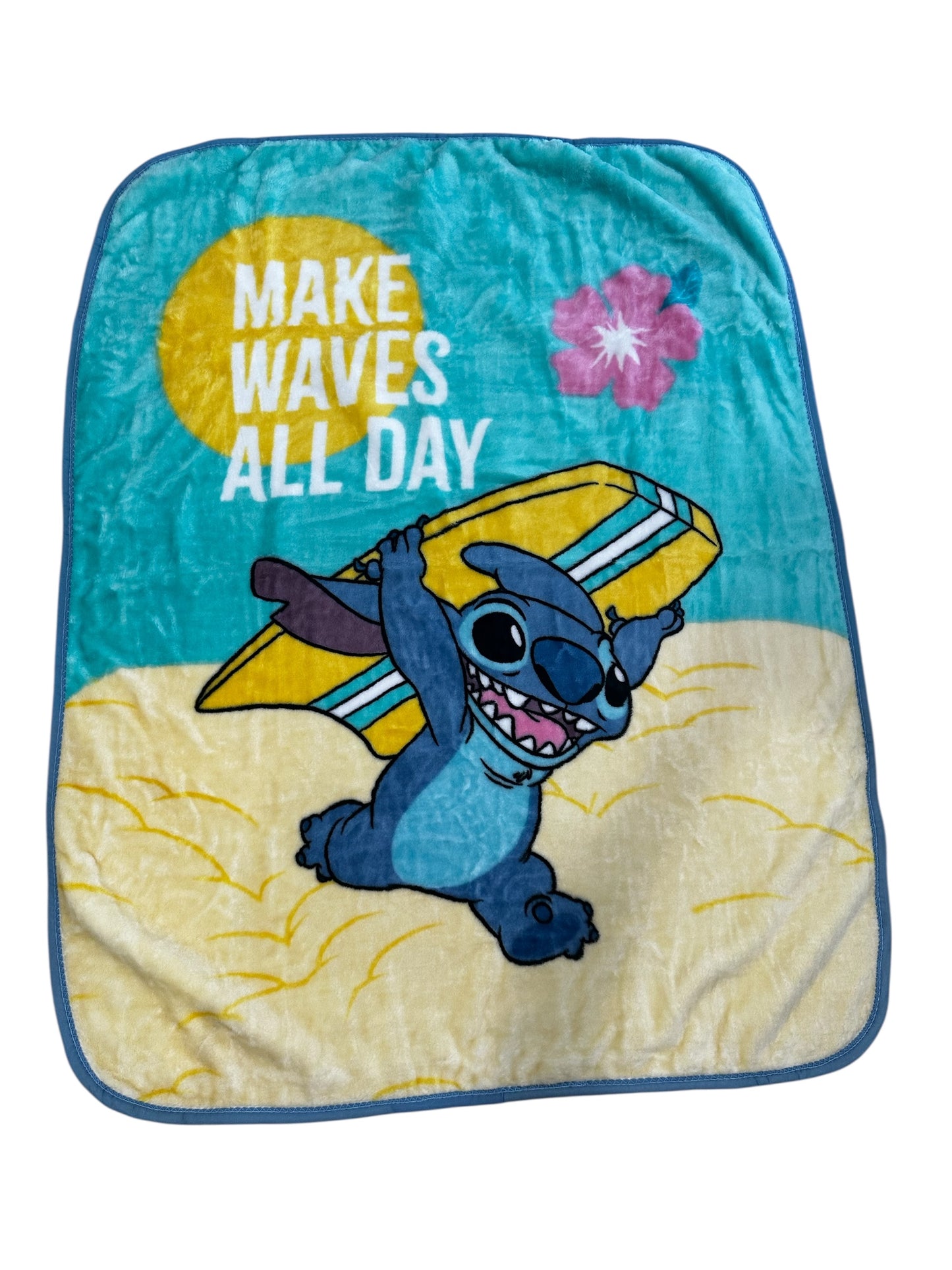 Stitch "Make Waves All Day" Plush 43"x55" Throw Blanket TT
