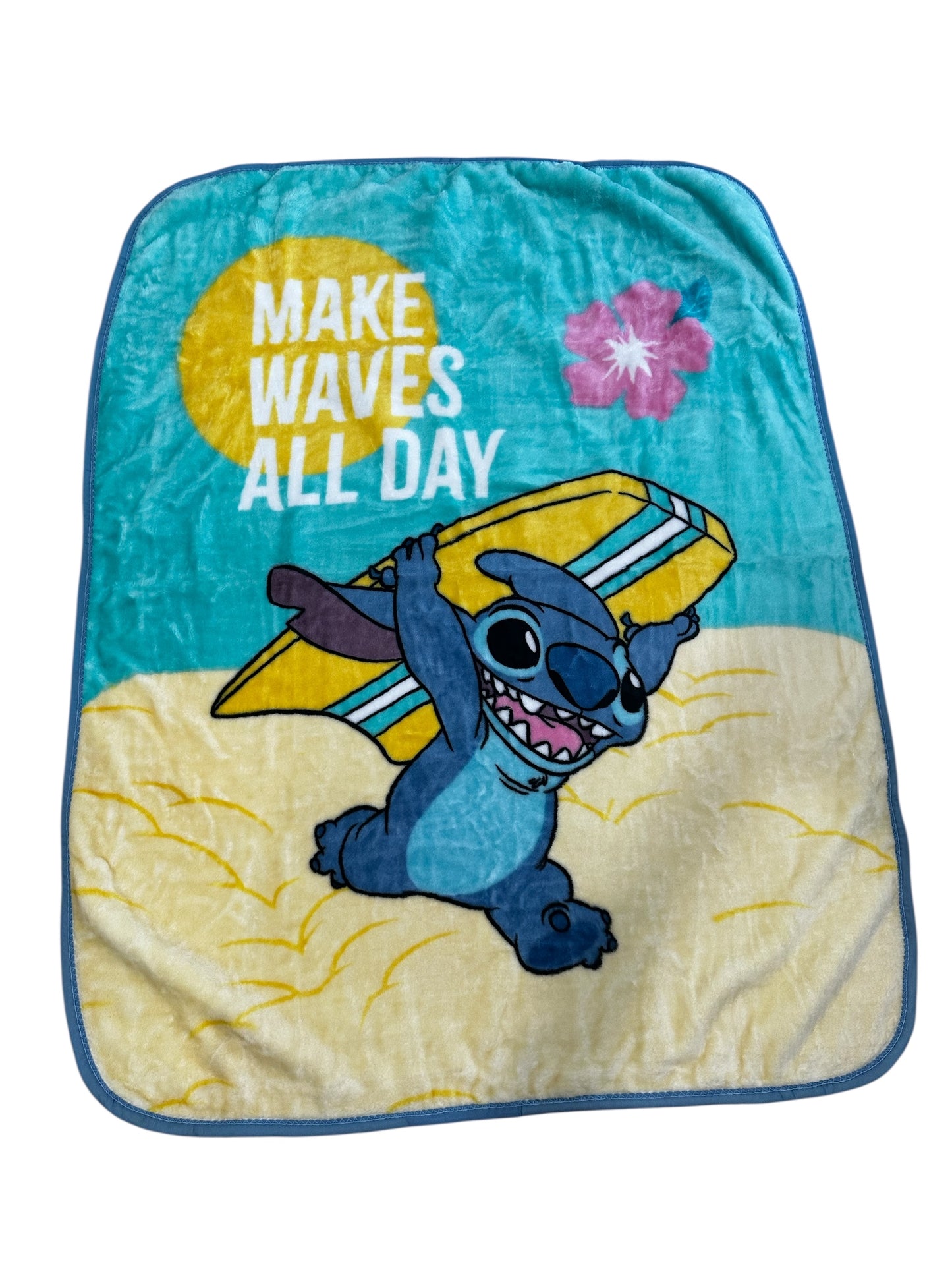 Stitch "Make Waves All Day" Plush 43"x55" Throw Blanket TT