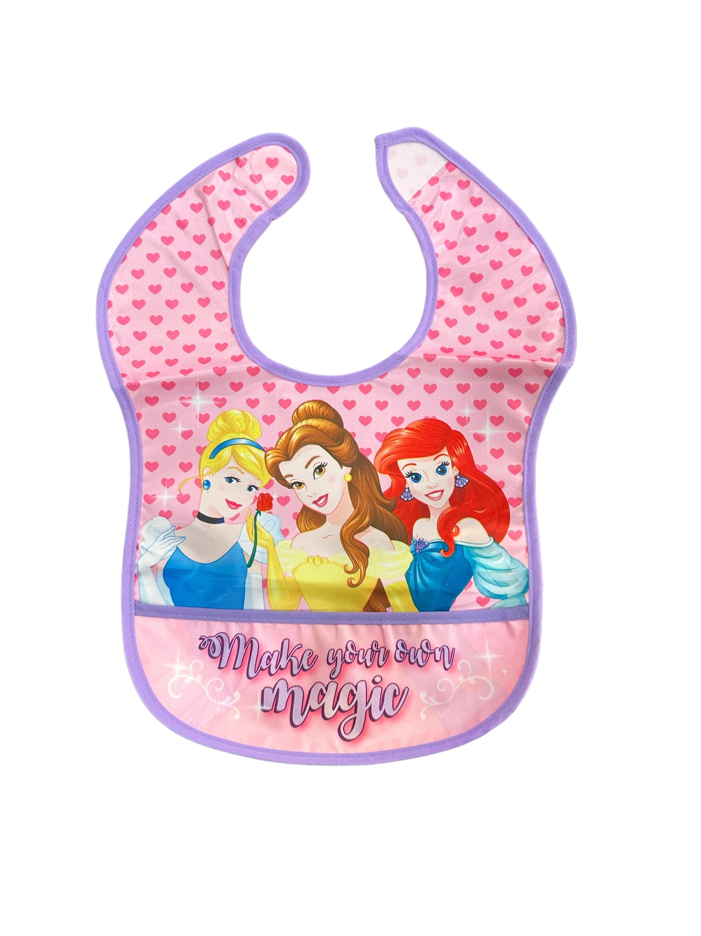 Feeding Bibs Baby and Toddler for 6-24 Months,  Soft Fabric, 2-pk Princess Magic