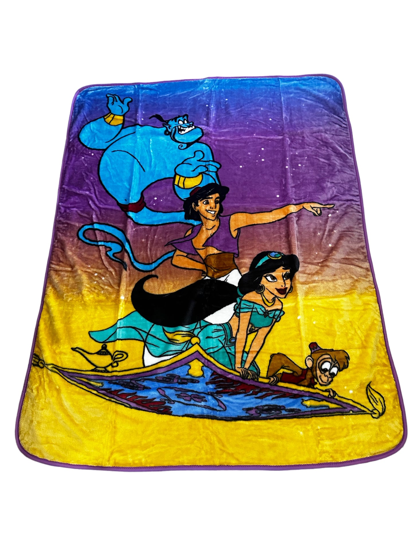 Aladdin, Genie And Jasmine Extra Soft Plush 60"x80" Twin Size Blanket