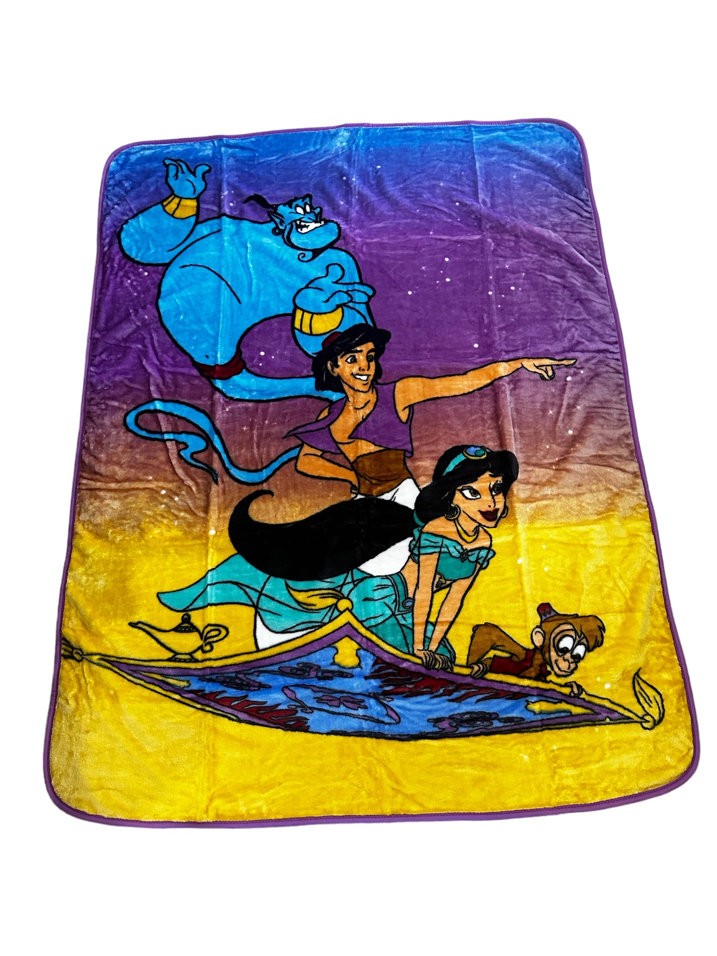 Aladdin, Genie And Jasmine Extra Soft Plush 60"x80" Twin Size Blanket